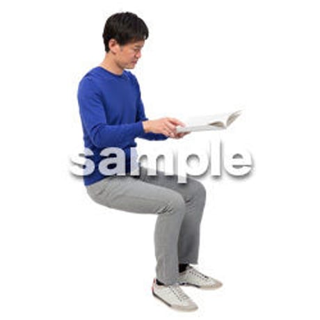Cutout People　座る　男性　LL_383