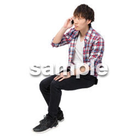 Cutout People　座る　男性　LL_422