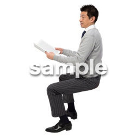 Cutout People　座る　男性　LL_258