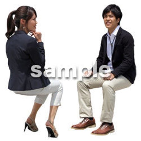 人物切抜き素材　座る人Ⅱ編　Q_009