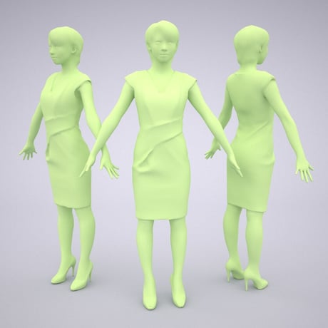 3D人モデルAポーズ　024_Haru