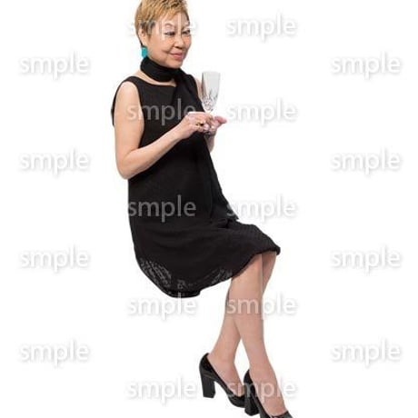 Cutout People　座る女性　KK_417