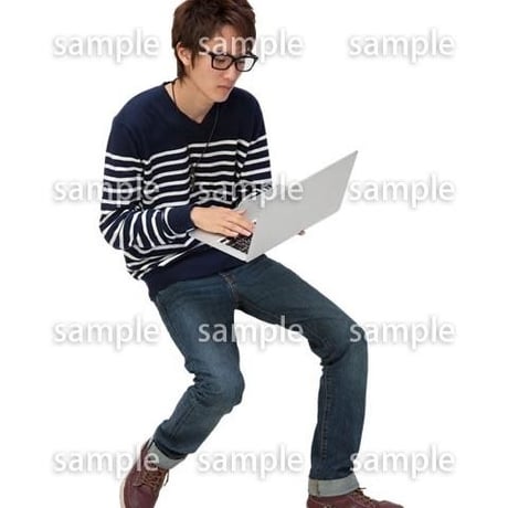 Cutout People　鳥瞰　座る男性 　FF_422