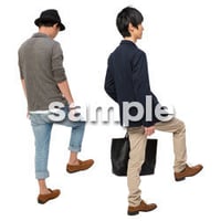Cutout People　階段を上る動作　JJ_440