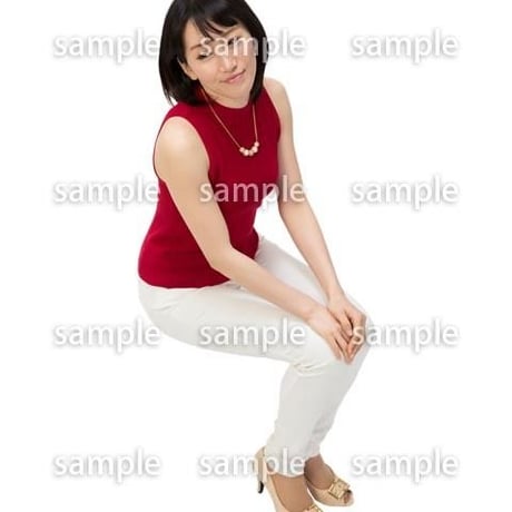Cutout People　鳥瞰　座る女性 　FF_482