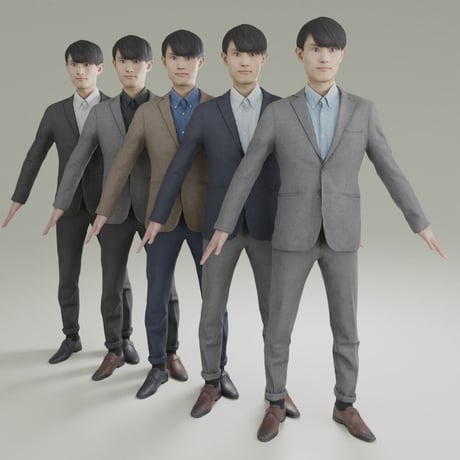 3D人モデルAポーズ　158_Toshi