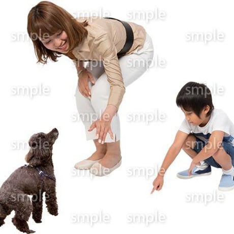 Cutout People　犬の散歩　II_482