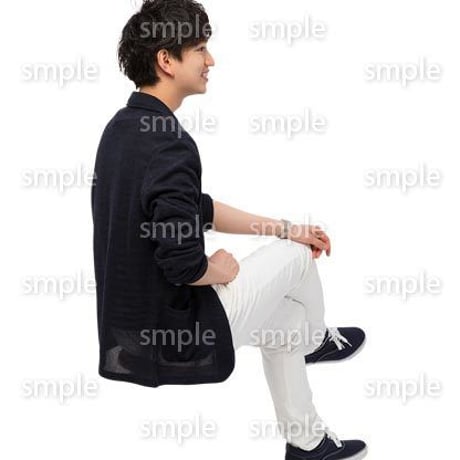 Cutout People　座る　男性　LL_164