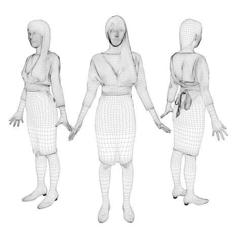 3D人モデルAポーズ　004_Rika