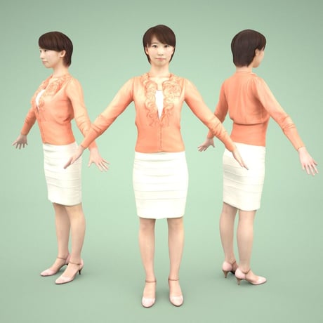 3D人モデルAポーズ　030_Aya