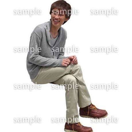 人物切抜き素材　座る人Ⅱ編　Q_552