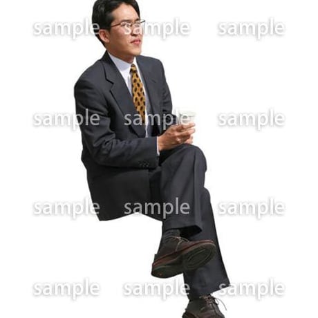 人物切抜き素材　座る人編　H_116