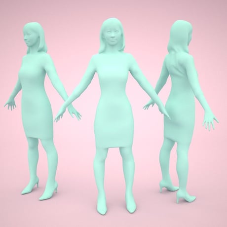 3D人モデルAポーズ　096_Aya