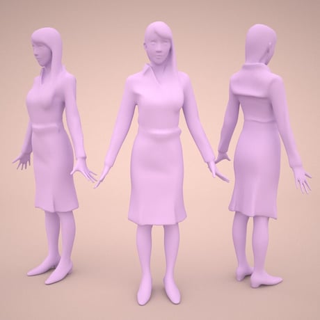 3D人モデルAポーズ　008_Rika