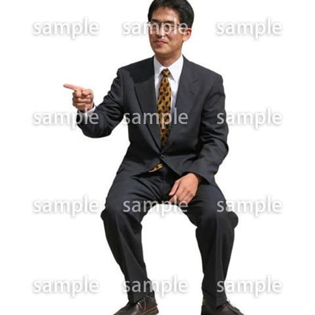 人物切抜き素材　座る人編　H_113