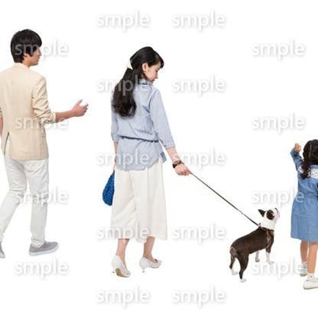 Cutout People　犬の散歩　II_449