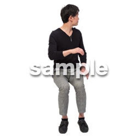 Cutout People　座る　男性　LL_181