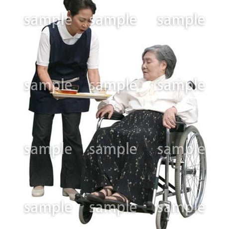 人物切抜き素材　医療・シニア車椅子編　D_291