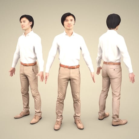 3D人モデルAポーズ　068_Syun
