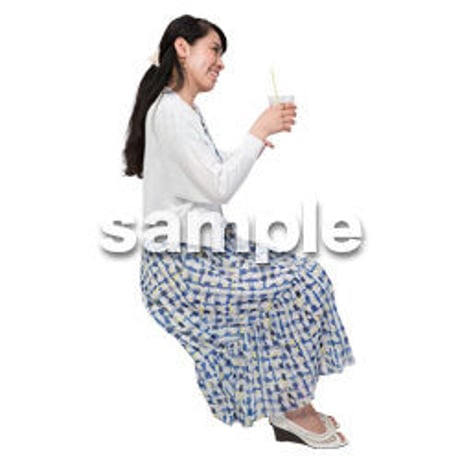 Cutout People　座る女性　KK_328