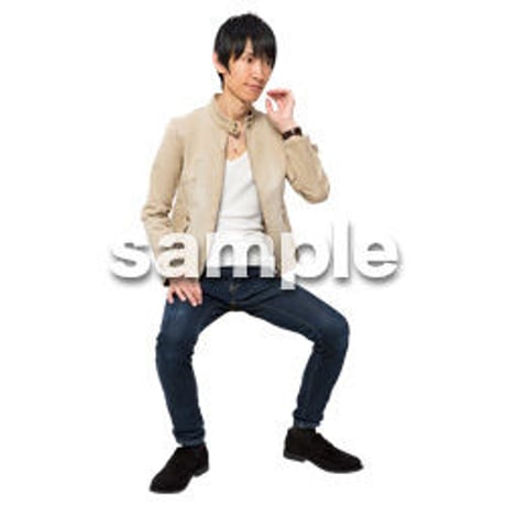 Cutout People　座る　男性　LL_311