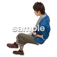 Cutout People　鳥瞰　座る男性 　FF_428