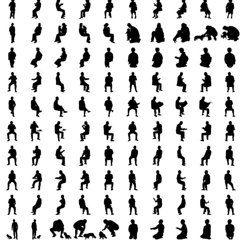 らいふ 切り抜き シルエット☆シニアライフ Sil_18 | NO-N-NO 人物切り抜き素材と