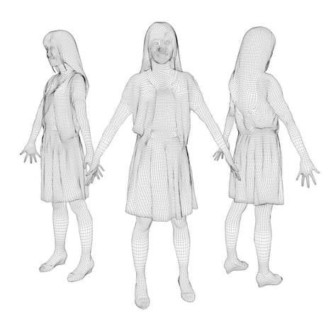 3D人モデルAポーズ　080_Yui