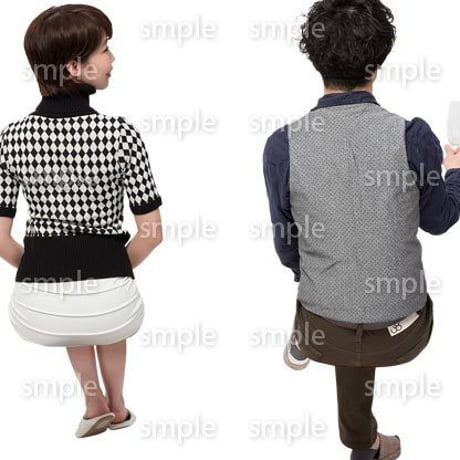 Cutout People　アットホーム　座る　II_405