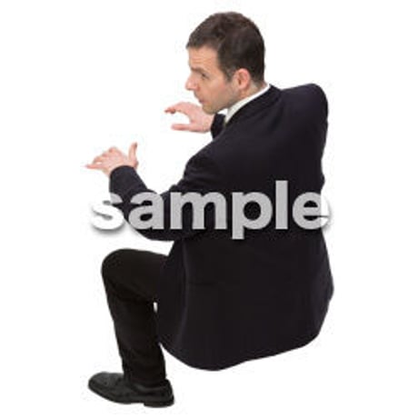 Cutout People　鳥瞰　座る男性 　FF_379