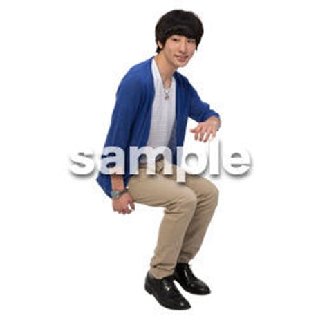 Cutout People　座る　男性　LL_372