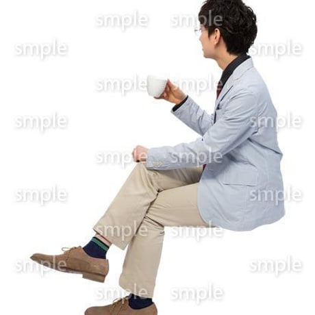 Cutout People　座る　男性　LL_278