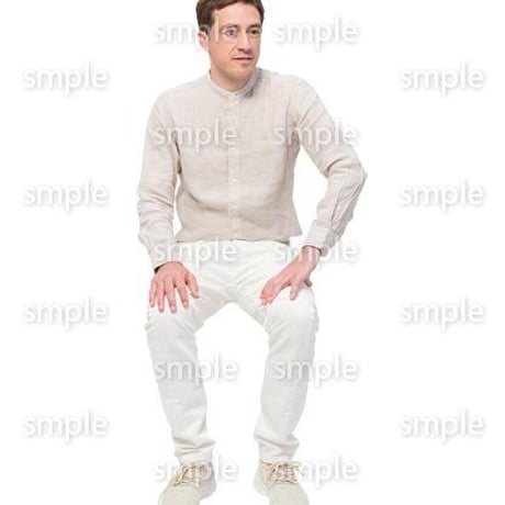 Cutout People　座る　外国人男性　LL_591