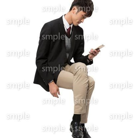 Cutout People　座る　男性　LL_057