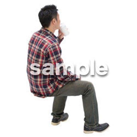 Cutout People　座る　男性　LL_449