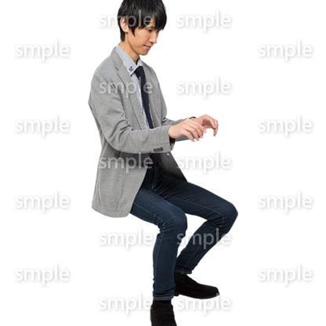 Cutout People　座る　男性　LL_233