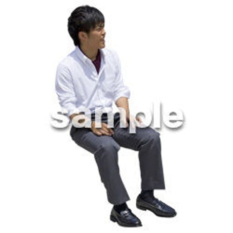 人物切抜き素材　座る人Ⅱ編　Q_470