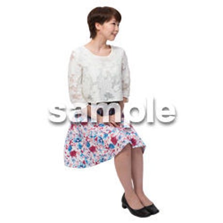 Cutout People　座る女性　KK_187