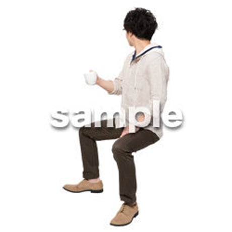 Cutout People　座る　男性　LL_363