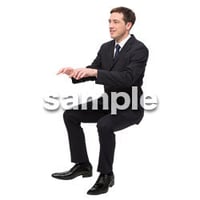 Cutout People　座る　外国人男性　LL_552