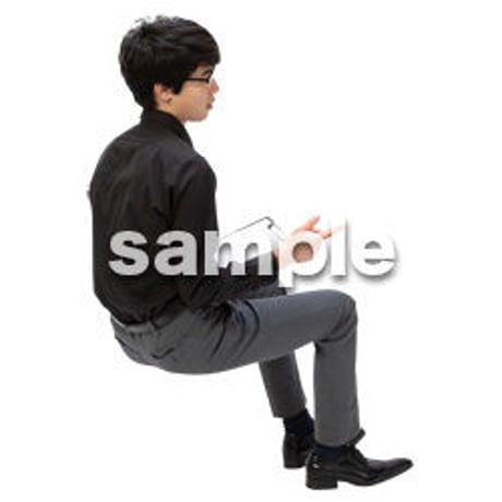 Cutout People　座る　男性　LL_124