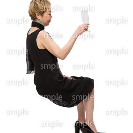 Cutout People　座る女性　KK_418