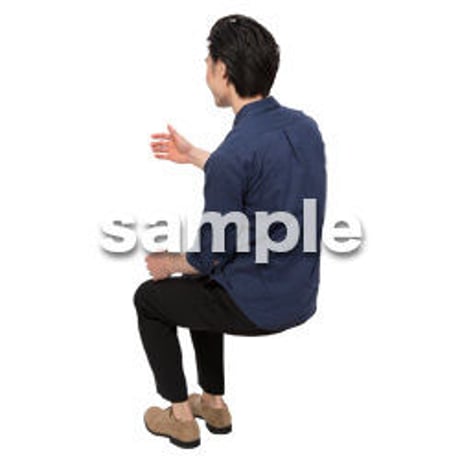 Cutout People　座る　男性　LL_219