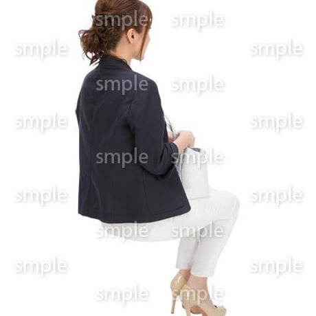Cutout People　座る女性　KK_024