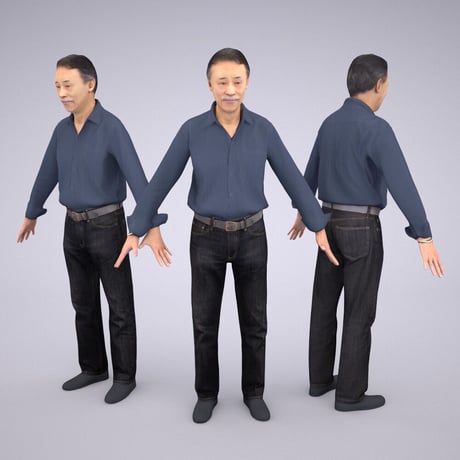 3D人モデルAポーズ　042_Ken