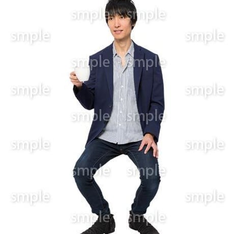 Cutout People　座る　男性　LL_186
