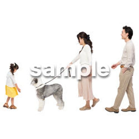 Cutout People　犬の散歩　II_443