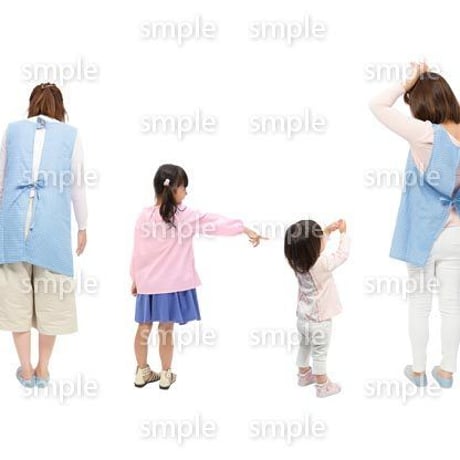 Cutout People　保育士と子供　GG_495