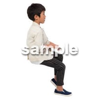 Cutout People　座る　男の子　LL_543