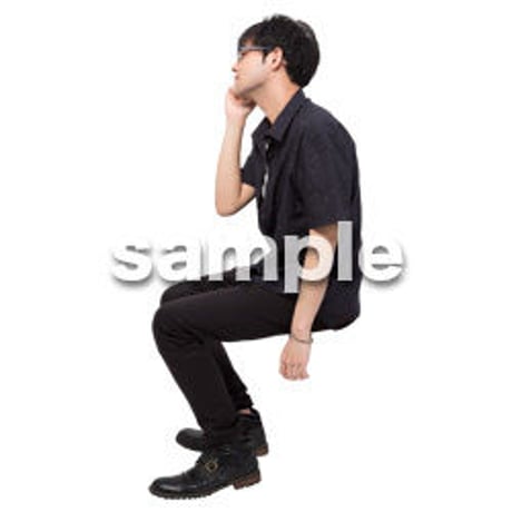Cutout People　座る　男性　LL_468
